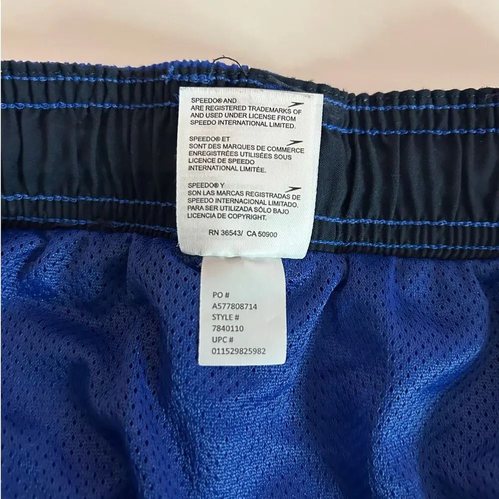 Speedo Men's Swim Lined Trunks Solid Blue Volley Board Shorts Mens Size XXL - Picture 9 of 11